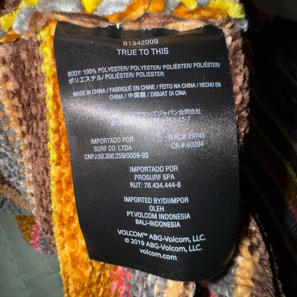 Volcom bubbletea dress, dark chocolate, pink yellow striped. Size XL Super soft - Picture 10 of 12